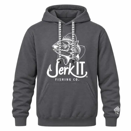 Jerk It Classic Walleye - Charcoal Hoodie