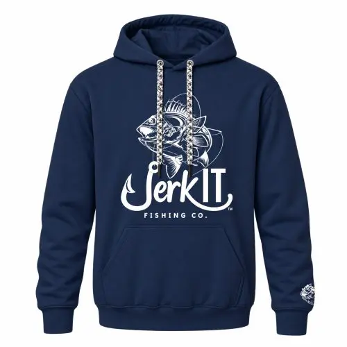 Jerk It Classic Walleye - Navy Hoodie