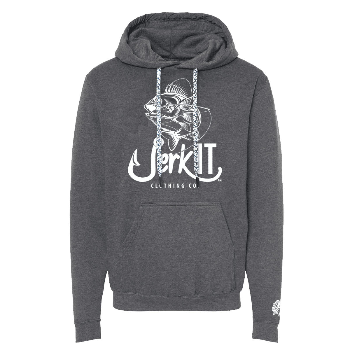 Jerk It Classic Walleye - Charcoal Hoodie