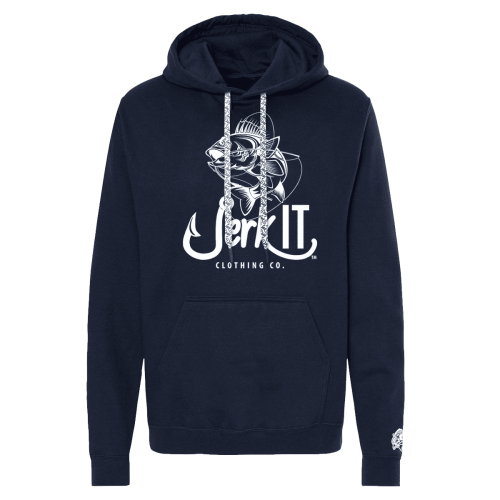 Jerk It Classic Walleye - Navy Hoodie